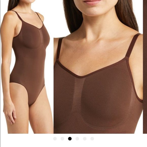 NWT Skims Sculpting Bodysuit with Snap in Cocoa - Picture 2 of 12